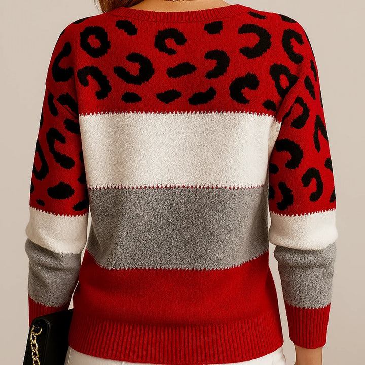 Julieta™ | Suéter casual con estampado de leopardo