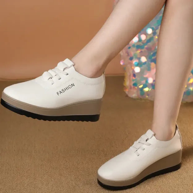Saturnina - Zapatos De Cuero Con Suela Gruesa