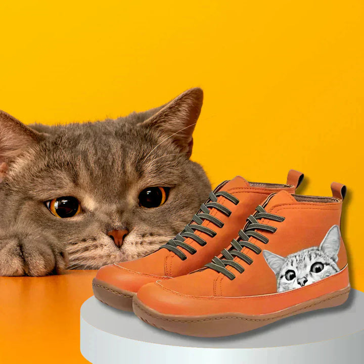 Mina | Botines de Cuero con Estilo Felino