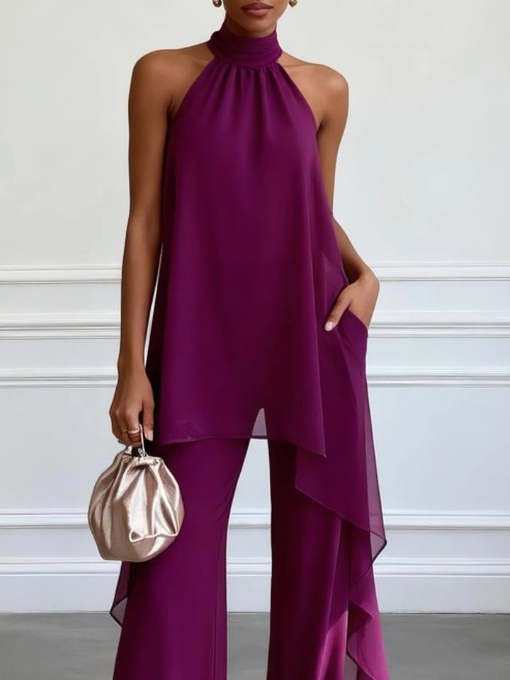 Viola | Completo Elegante Halter con Pantalon