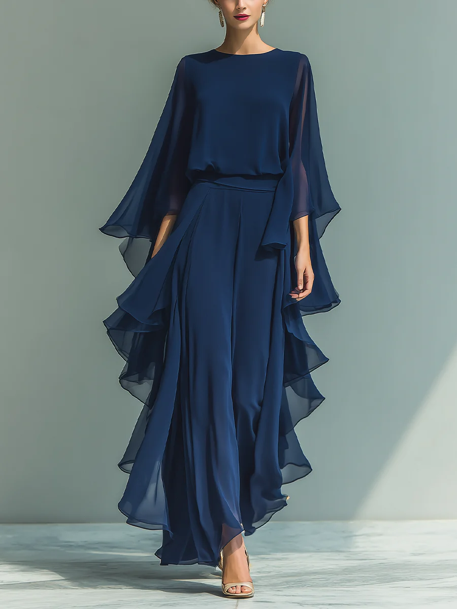 Aurora | Conjunto Elegante en Chiffon con Volantes