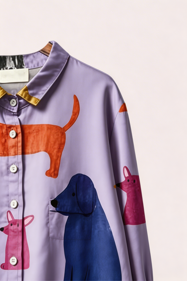 Lola™ | Camisa de algodón con estampado artístico de animales