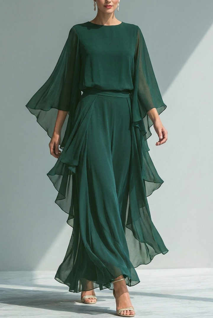 Aurora | Conjunto Elegante en Chiffon con Volantes
